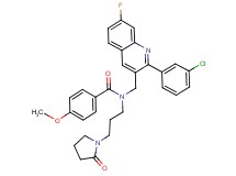 N-{[2-(3-chlorophenyl)-7-fluoro-3-quinolinyl]methyl}-4-methoxy-N-[3-(2-oxo-1-pyrrolidinyl)propyl]benzamide