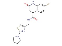 7-fluoro-2-oxo-N-[(2-pyrrolidin-1-yl-1,3-thiazol-4-yl)methyl]-1,2,3,4-tetrahydroquinoline-4-carboxamide
