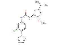 N-[3-chloro-4-(1H-1,2,4-triazol-1-yl)phenyl]-N'-[(3S*,4S*)-1-isopropyl-4-methoxypyrrolidin-3-yl]urea