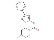 4-fluoro-N-(3-phenyl-1,2,4-thiadiazol-5-yl)piperidine-1-carboxamide