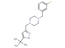 1-[(5-tert-butyl-1H-pyrazol-3-yl)methyl]-4-(3-fluorobenzyl)piperazine