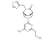 (1S*,5R*)-3-(6-methyl-2-propyl-4-pyrimidinyl)-6-(1,3-thiazol-4-ylmethyl)-3,6-diazabicyclo[3.2.2]nonan-7-one