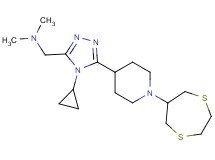 ({4-cyclopropyl-5-[1-(1,4-dithiepan-6-yl)piperidin-4-yl]-4H-1,2,4-triazol-3-yl}methyl)dimethylamine