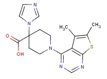 1-(5,6-dimethylthieno[2,3-d]pyrimidin-4-yl)-4-(1H-imidazol-1-yl)piperidine-4-carboxylic acid