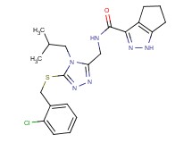 N-({5-[(2-chlorobenzyl)thio]-4-isobutyl-4H-1,2,4-triazol-3-yl}methyl)-1,4,5,6-tetrahydrocyclopenta[c]pyrazole-3-carboxamide