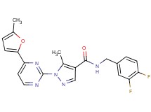 N-(3,4-difluorobenzyl)-5-methyl-1-[4-(5-methyl-2-furyl)-2-pyrimidinyl]-1H-pyrazole-4-carboxamide