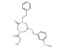 6-[(3-methoxybenzyl)oxy]-1-(2-phenylethyl)-4-propionyl-1,4-diazepan-2-one