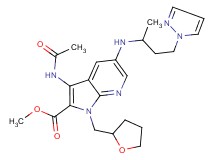methyl 3-(acetylamino)-5-{[1-methyl-3-(1H-pyrazol-1-yl)propyl]amino}-1-(tetrahydro-2-furanylmethyl)-1H-pyrrolo[2,3-b]pyridine-2-carboxylate