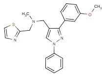1-[3-(3-methoxyphenyl)-1-phenyl-1H-pyrazol-4-yl]-N-methyl-N-(1,3-thiazol-2-ylmethyl)methanamine