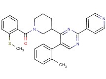 5-(2-methylphenyl)-4-{1-[2-(methylthio)benzoyl]-3-piperidinyl}-2-(4-pyridinyl)pyrimidine