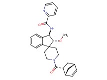 N-{(2R*,3R*)-1'-[(1R*,2R*,4R*)-bicyclo[2.2.1]hept-5-en-2-ylcarbonyl]-2-methoxy-2,3-dihydrospiro[indene-1,4'-piperidin]-3-yl}-2-pyridinecarboxamide