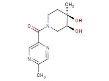 (3S*,4R*)-4-methyl-1-[(5-methylpyrazin-2-yl)carbonyl]piperidine-3,4-diol