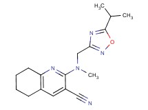 2-[[(5-isopropyl-1,2,4-oxadiazol-3-yl)methyl](methyl)amino]-5,6,7,8-tetrahydro-3-quinolinecarbonitrile