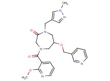 4-[(2-methoxy-3-pyridinyl)carbonyl]-1-[(1-methyl-1H-pyrazol-4-yl)methyl]-6-(3-pyridinylmethoxy)-1,4-diazepan-2-one