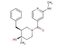 (3S*,4R*)-3-benzyl-4-methyl-1-[2-(methylamino)isonicotinoyl]-4-piperidinol