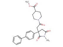 methyl 1-{[3-(4-biphenylyl)-1-methyl-2,5-dioxo-3-pyrrolidinyl]acetyl}-4-piperidinecarboxylate