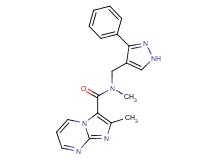 N,2-dimethyl-N-[(3-phenyl-1H-pyrazol-4-yl)methyl]imidazo[1,2-a]pyrimidine-3-carboxamide