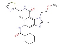 5-[(cyclohexylcarbonyl)amino]-1-(2-methoxyethyl)-N-[1-(1,3-thiazol-2-yl)ethyl]-1H-benzimidazole-7-carboxamide