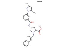 methyl (4R)-4-{[3-(3,5-dimethyl-1H-pyrazol-1-yl)benzoyl]amino}-1-[(2E)-2-methyl-3-phenyl-2-propen-1-yl]-L-prolinate
