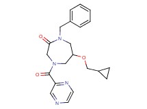 1-benzyl-6-(cyclopropylmethoxy)-4-(2-pyrazinylcarbonyl)-1,4-diazepan-2-one
