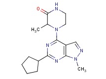 4-(6-cyclopentyl-1-methyl-1H-pyrazolo[3,4-d]pyrimidin-4-yl)-3-methyl-2-piperazinone