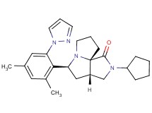 (3aS*,5S*,9aS*)-2-cyclopentyl-5-[2,4-dimethyl-6-(1H-pyrazol-1-yl)phenyl]hexahydro-7H-pyrrolo[3,4-g]pyrrolizin-1(2H)-one