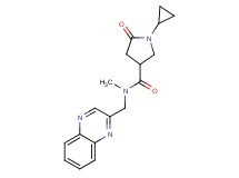 1-cyclopropyl-N-methyl-5-oxo-N-(2-quinoxalinylmethyl)-3-pyrrolidinecarboxamide