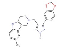 2-{[3-(1,3-benzodioxol-5-yl)-1H-pyrazol-4-yl]methyl}-8-methyl-2,3,4,5-tetrahydro-1H-pyrido[4,3-b]indole