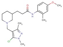 3-{1-[(5-chloro-1,3-dimethyl-1H-pyrazol-4-yl)methyl]-3-piperidinyl}-N-(4-methoxy-2-methylphenyl)propanamide