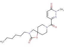 3-hexyl-8-[(1-methyl-6-oxo-1,6-dihydropyridazin-3-yl)carbonyl]-1-oxa-3,8-diazaspiro[4.5]decan-2-one