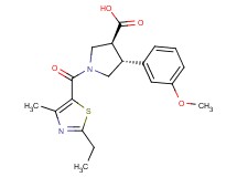 (3S*,4R*)-1-[(2-ethyl-4-methyl-1,3-thiazol-5-yl)carbonyl]-4-(3-methoxyphenyl)pyrrolidine-3-carboxylic acid