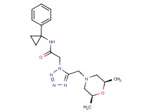 2-(5-{[(2R*,6S*)-2,6-dimethyl-4-morpholinyl]methyl}-1H-tetrazol-1-yl)-N-(1-phenylcyclopropyl)acetamide