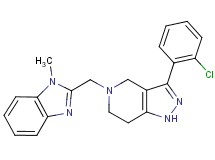3-(2-chlorophenyl)-5-[(1-methyl-1H-benzimidazol-2-yl)methyl]-4,5,6,7-tetrahydro-1H-pyrazolo[4,3-c]pyridine