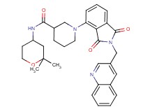 N-(2,2-dimethyltetrahydro-2H-pyran-4-yl)-1-[1,3-dioxo-2-(3-quinolinylmethyl)-2,3-dihydro-1H-isoindol-4-yl]-3-piperidinecarboxamide