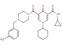 1-cyclohexyl-N-cyclopropyl-5-{[4-(3-methylbenzyl)-1-piperazinyl]carbonyl}-4-oxo-1,4-dihydro-3-pyridinecarboxamide