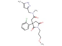 2-[3-(2-chlorophenyl)-1-(3-methoxypropyl)-2,5-dioxo-3-pyrrolidinyl]-N-methyl-N-[(5-methyl-1H-pyrazol-3-yl)methyl]acetamide