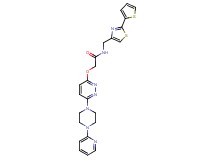 2-({6-[4-(2-pyridinyl)-1-piperazinyl]-3-pyridazinyl}oxy)-N-{[2-(2-thienyl)-1,3-thiazol-4-yl]methyl}acetamide