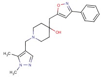 1-[(1,5-dimethyl-1H-pyrazol-4-yl)methyl]-4-[(3-phenyl-5-isoxazolyl)methyl]-4-piperidinol