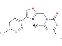 4,6-dimethyl-1-{[3-(6-methyl-3-pyridazinyl)-1,2,4-oxadiazol-5-yl]methyl}-2(1H)-pyrimidinone