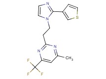 4-methyl-2-{2-[2-(3-thienyl)-1H-imidazol-1-yl]ethyl}-6-(trifluoromethyl)pyrimidine