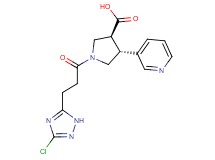 (3S*,4R*)-1-[3-(3-chloro-1H-1,2,4-triazol-5-yl)propanoyl]-4-pyridin-3-ylpyrrolidine-3-carboxylic acid
