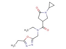 1-cyclopropyl-N-ethyl-N-[(5-ethyl-1,3,4-oxadiazol-2-yl)methyl]-5-oxo-3-pyrrolidinecarboxamide