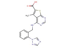 5-methyl-4-{[2-(1H-1,2,4-triazol-1-yl)benzyl]amino}thieno[2,3-d]pyrimidine-6-carboxylic acid