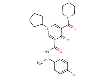 N-[1-(4-chlorophenyl)ethyl]-1-cyclopentyl-4-oxo-5-(1-piperidinylcarbonyl)-1,4-dihydro-3-pyridinecarboxamide