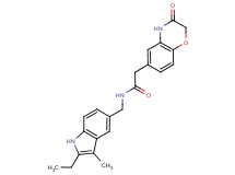 N-[(2-ethyl-3-methyl-1H-indol-5-yl)methyl]-2-(3-oxo-3,4-dihydro-2H-1,4-benzoxazin-6-yl)acetamide