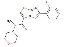 6-(2-fluorophenyl)-N-methyl-N-(tetrahydro-2H-pyran-4-yl)imidazo[2,1-b][1,3]thiazole-3-carboxamide