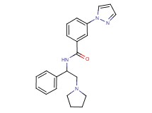 N-[1-phenyl-2-(1-pyrrolidinyl)ethyl]-3-(1H-pyrazol-1-yl)benzamide