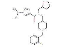 N-{[1-(2-fluorobenzyl)-4-piperidinyl]methyl}-1-isopropyl-N-(tetrahydro-2-furanylmethyl)-1H-pyrazole-4-carboxamide