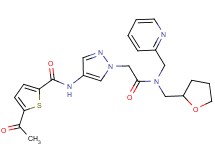 5-acetyl-N-(1-{2-oxo-2-[(2-pyridinylmethyl)(tetrahydro-2-furanylmethyl)amino]ethyl}-1H-pyrazol-4-yl)-2-thiophenecarboxamide