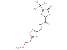 1-tert-butyl-N-{[5-(2-methoxyethyl)-1,2,4-oxadiazol-3-yl]methyl}-5-oxo-3-pyrrolidinecarboxamide